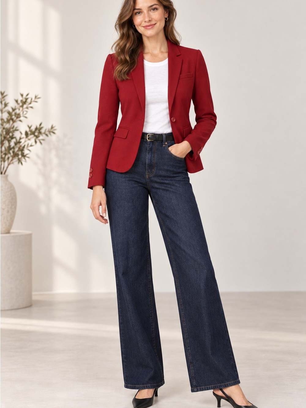 The Limited rich red tailored blazer in women’s size S.